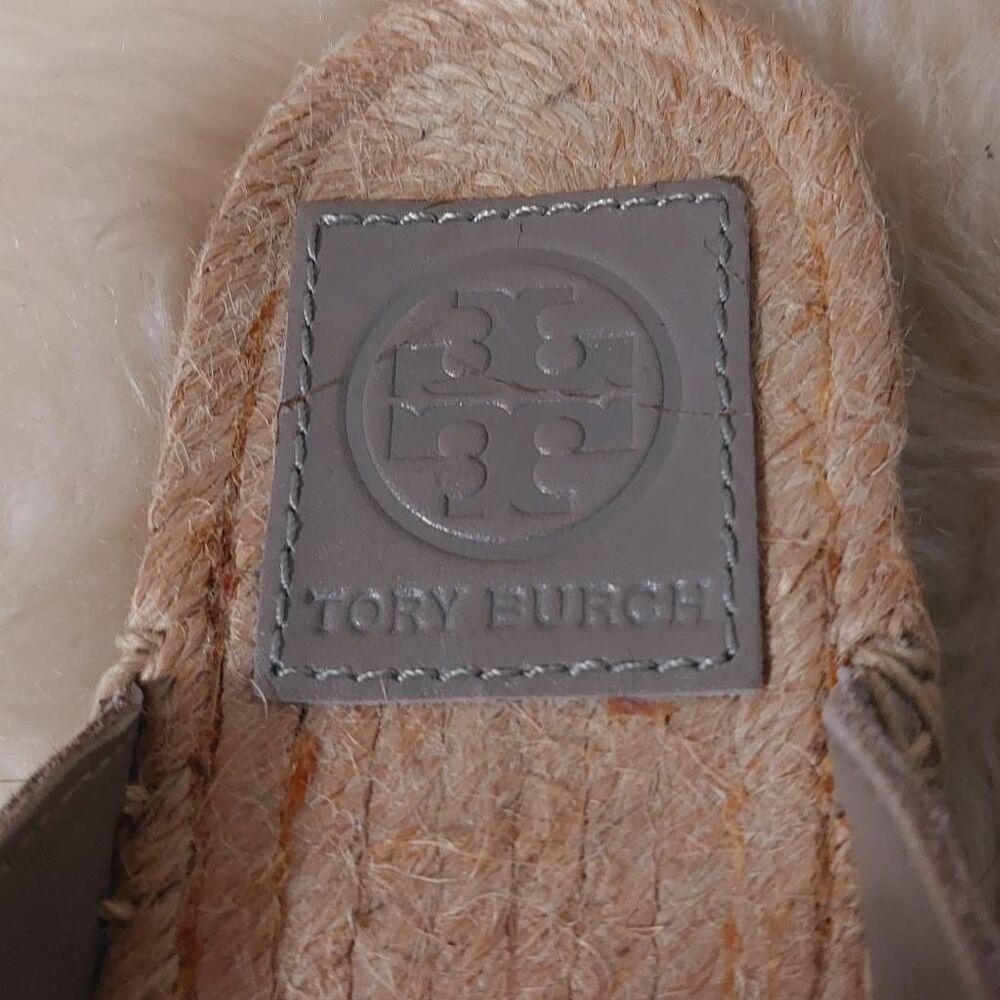 TORY BURCH Gray Suede Espadrille Mules Slides 5M - Picture 7 of 11